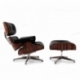 Replika fotela Eames ze sztucznej skóry i chromowanej podstawy autorstwa Charles & Ray