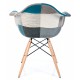 furmod Krzesło Patchwork XL Style Niebieski