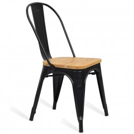 Krzesło industrialne Bistro w stylu drewna