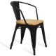 Bistro Stuhl aus Metall Arms Wood Icon Möbel