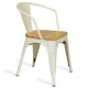 Bistro Stuhl aus Metall Arms Wood Icon Möbel