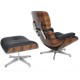 Replika Eames Lounge stol med kromfot av Charles & Ray Eames