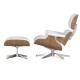 Oryginalna replika krzesła Eames Lounge z drewna orzechowego autorstwa Charles & Ray Ea