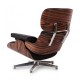 Replika krzesła Eames Lounge z chromowaną stopą autorstwa Charles & Ray Eames
