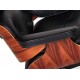 Jason Lounge Sessel aus Vollnarbenleder und Palisanderholz