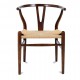 Replika krzesła Wishbone CH24 z ciemnego drewna orzechowego autorstwa projektanta Hans J. Wegner