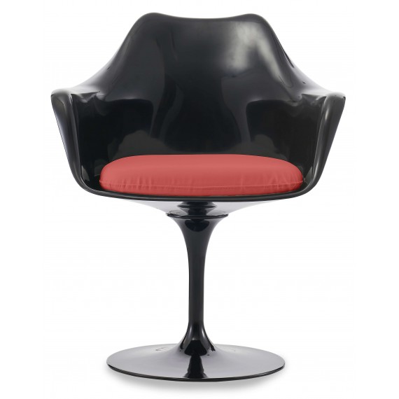 zondag Waterig kruis Tulip Arms Stoel replica geheel zwart - design stoelen