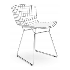 Replika krzesła Bertoia „Wysoka jakość” ze stali chromowej słynnego projektanta Hans J. Wegner