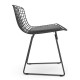 Replica Bertoia Metallstuhl aus schwarzem Stahl im Industriestil des berühmten Designers Hans J. Wegner