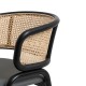 Krzesło Morley z naturalnego rattanu i czarnej lakierowanej stalowej podstawie.