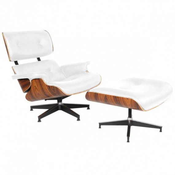 Replika fotela Eames Lounge ze skóry syntetycznej autorstwa Charles & Ray
