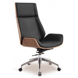 Krzesło biurowe Nordic Highback z włoskiej skóry