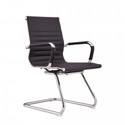 Krzesło biurowe Alu Lowback Fixed Edition ze skóry ekologicznej