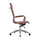 Krzesło biurowe Alu z wysokim oparciem ze sztucznej skóry
