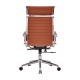 Krzesło biurowe Alu z wysokim oparciem ze sztucznej skóry