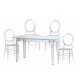 Pak Ghost-tafel 120 cm en 4 Felipe Ghost-stoelen