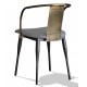 Krzesło przemysłowe Bistro Armor z poduszką ze sztucznej skóry
