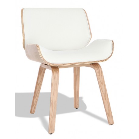 Krzesło Nordic Plywood z poduszką ze sztucznej skóry z drewna klonowego