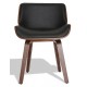 Nordic Plywood stol med läderkudde och valnötsträ