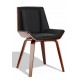 Nordic Plywood S-stoel met kussen van kunstleer en notenhout