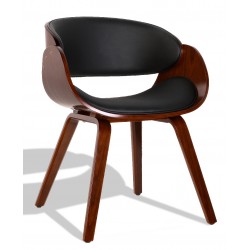 Krzesło Nordic Burrow S z poduszką ze sztucznej skóry z drewna orzechowego