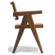 Židle Compass s područkami z teakového dřeva a přírodního ratanu