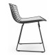 Replica Bertoia Metallstuhl aus schwarzem Stahl im Industriestil des berühmten Designers Hans J. Wegner